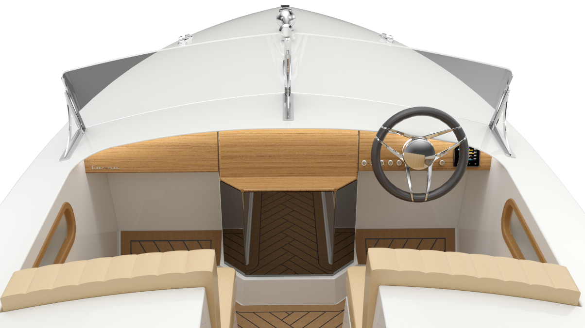 Cabin in electric boat Canna One Cabin
