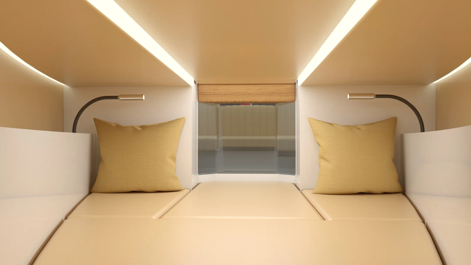Cabin in electric boat Canna One Cabin