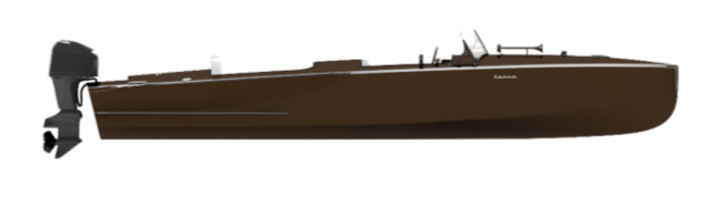 brown speed boat