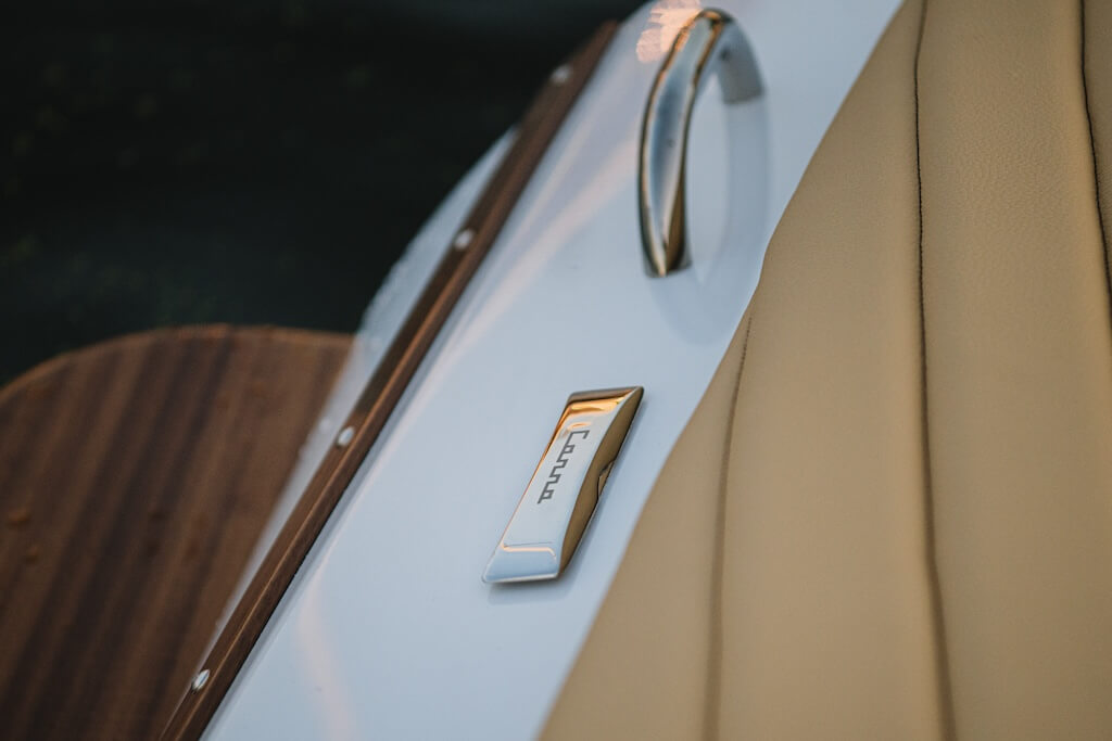 electric boat, canna one, steel details