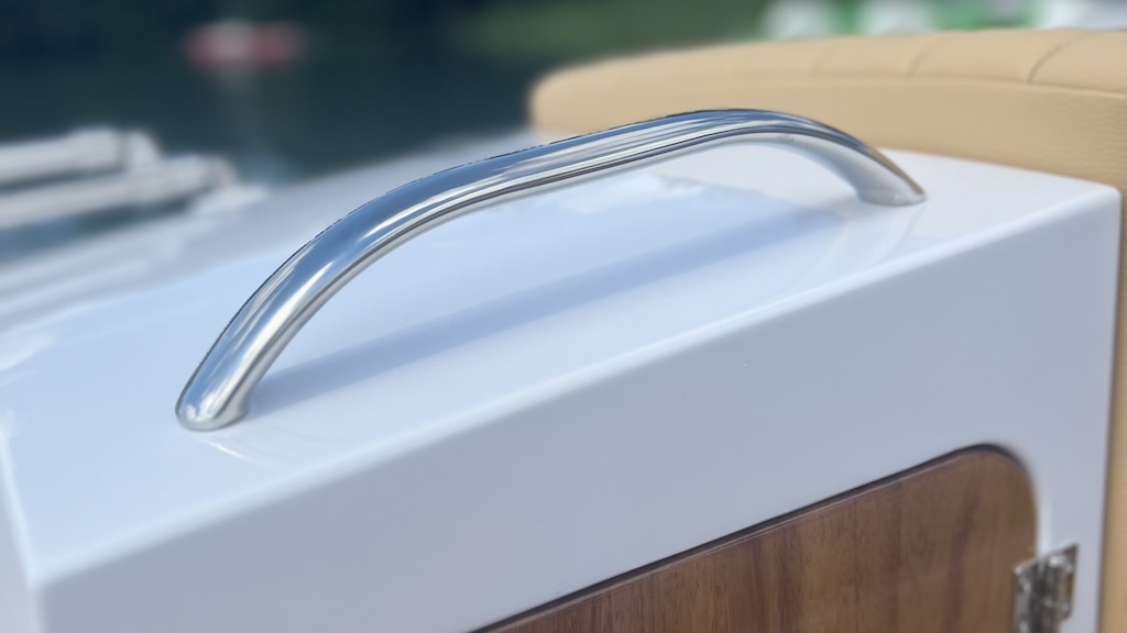 electric boat, canna one, steel details