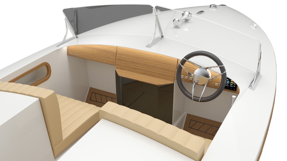 electric boat, cabin, canna one