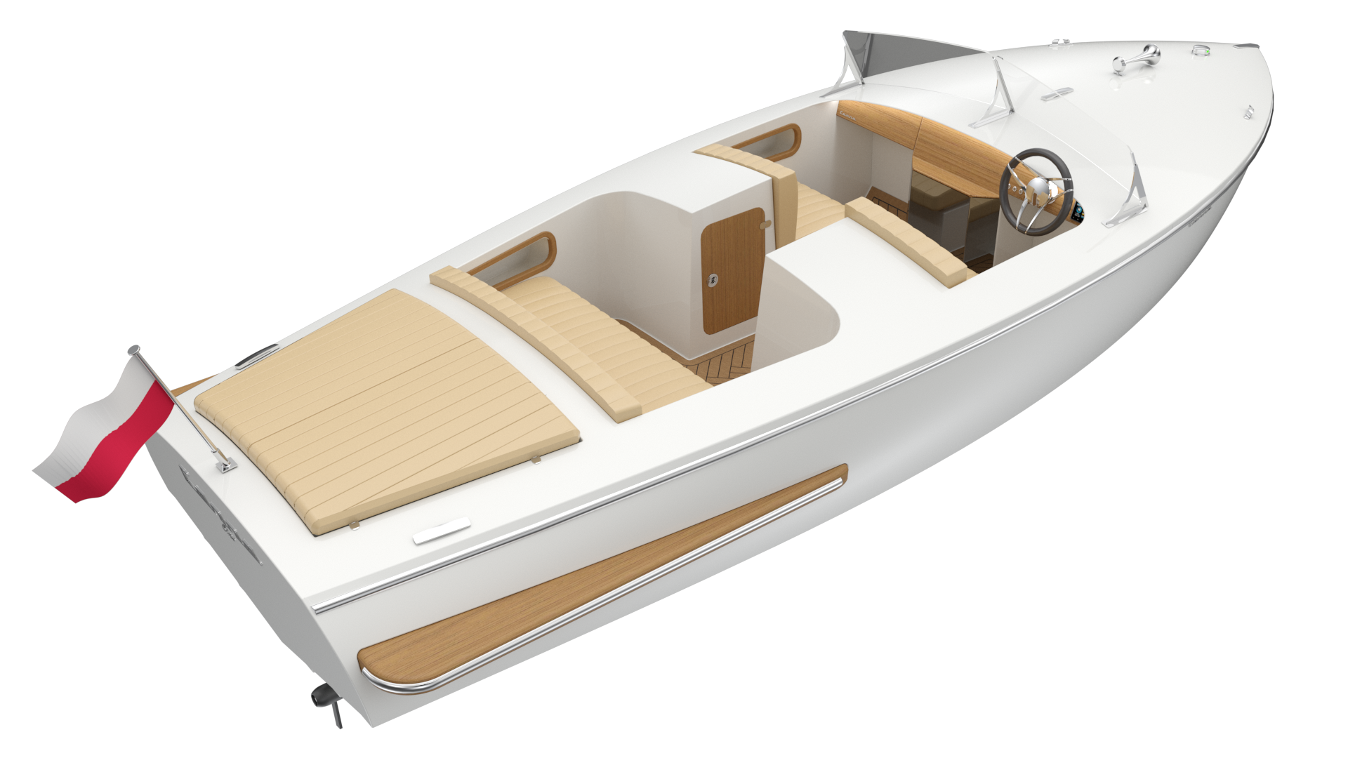 electric boat with cabin