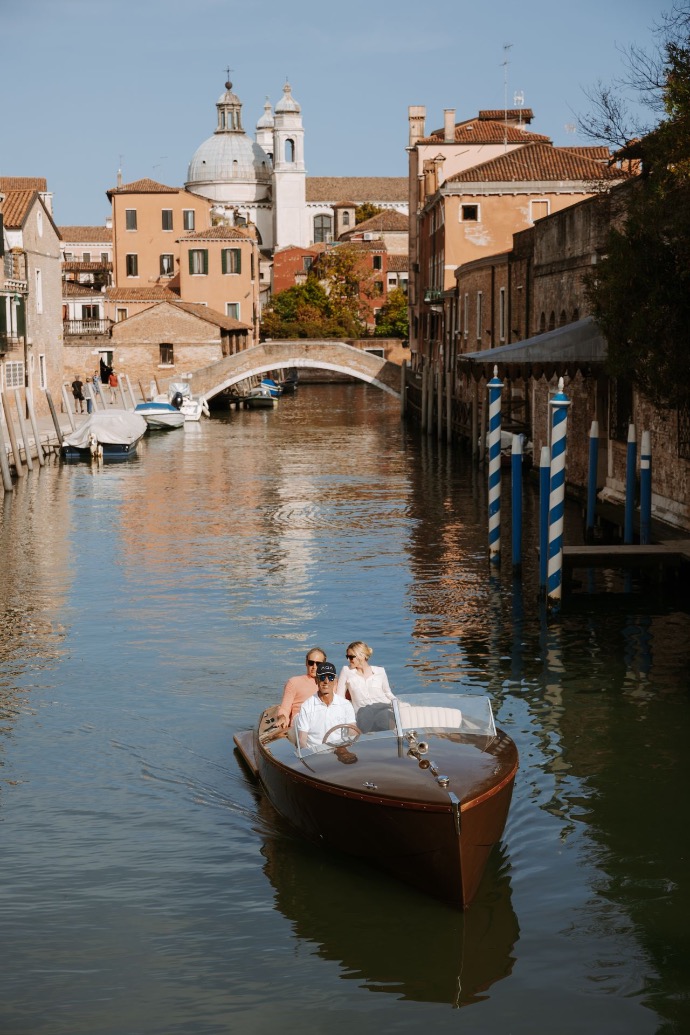 brown boat in Venice